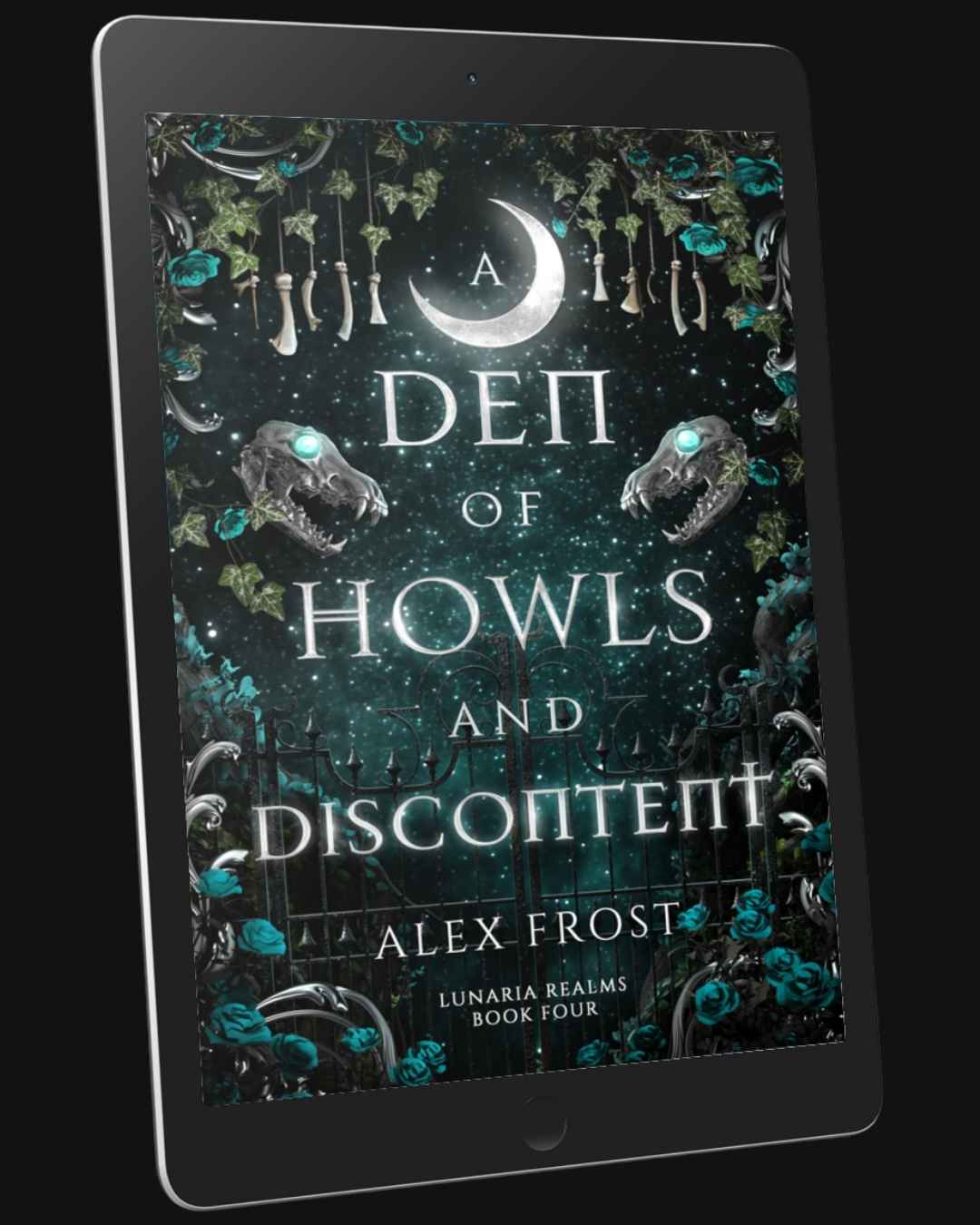 E-reader displaying the book cover of &