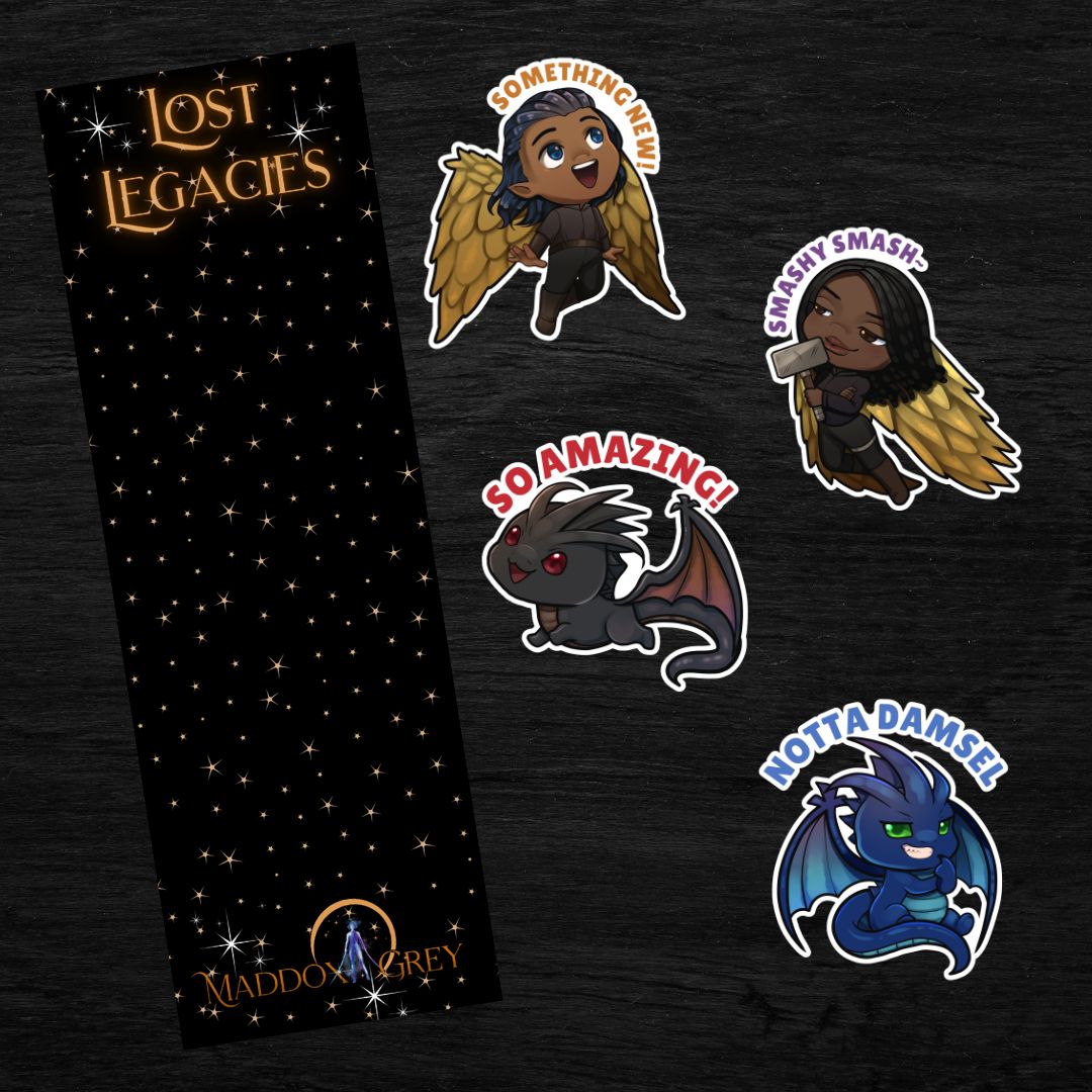 Chibi Stickers + Bookmark (Set 2) - Greymalkin Press