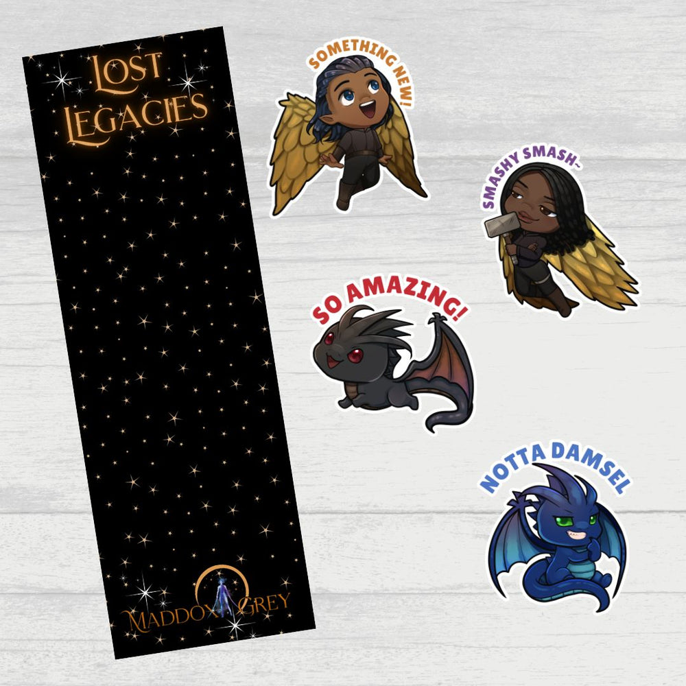 Chibi Stickers + Bookmark (Set 2) - Greymalkin Press